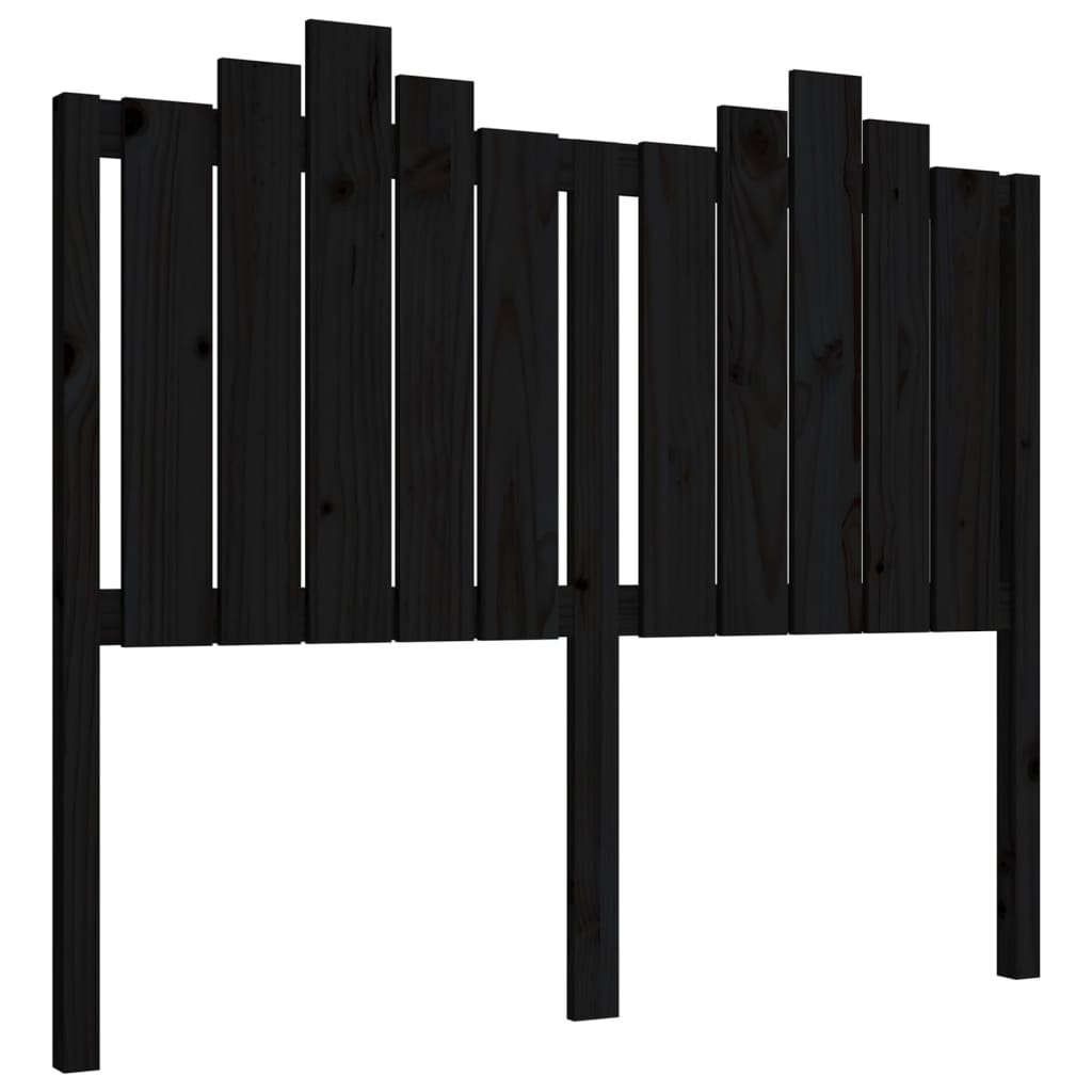 Testiera per Letto Nera 126x4x110 cm in Legno Massello di Pino - homemem39