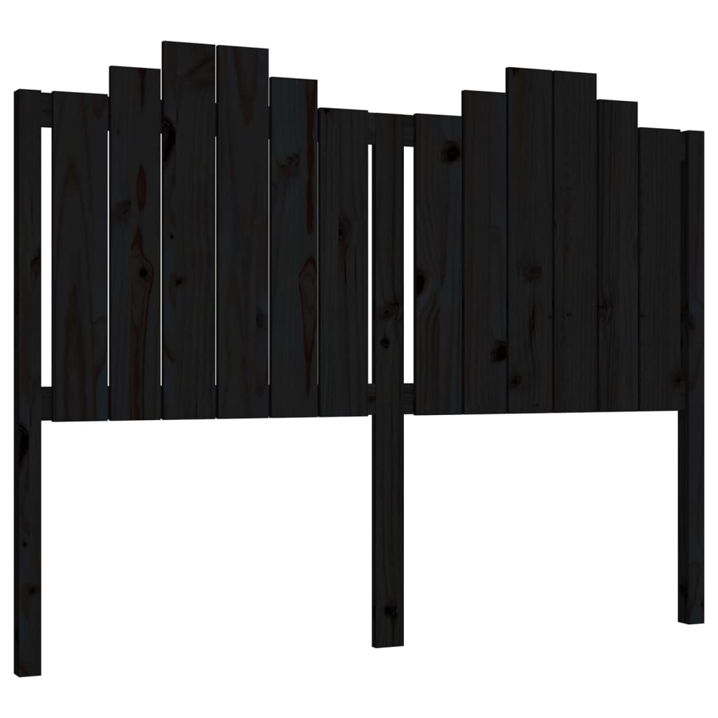 Testiera per Letto Nera 146x4x110 cm Legno Massello di Pino - homemem39