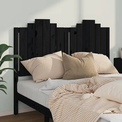 Testiera per Letto Nera 146x4x110 cm Legno Massello di Pino - homemem39