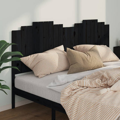 Testiera per Letto Nera 206x4x110 cm in Legno Massello di Pino - homemem39