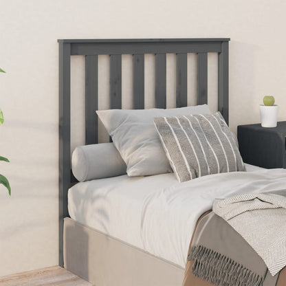 Testiera per Letto Grigia 96x6x101 cm in Legno Massello di Pino - homemem39