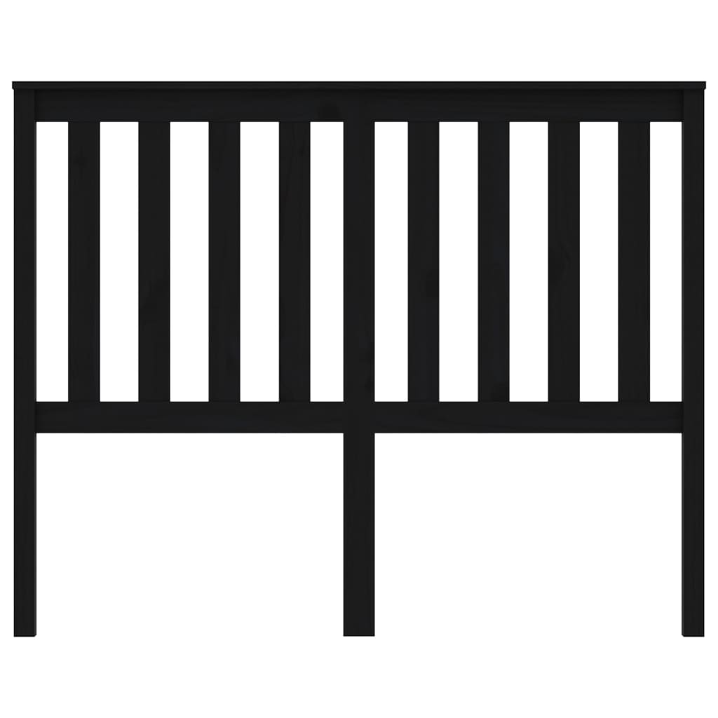 Testiera per Letto Nera 146x6x101 cm in Legno Massello di Pino - homemem39