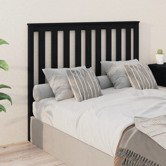 Testiera per Letto Nera 146x6x101 cm in Legno Massello di Pino - homemem39