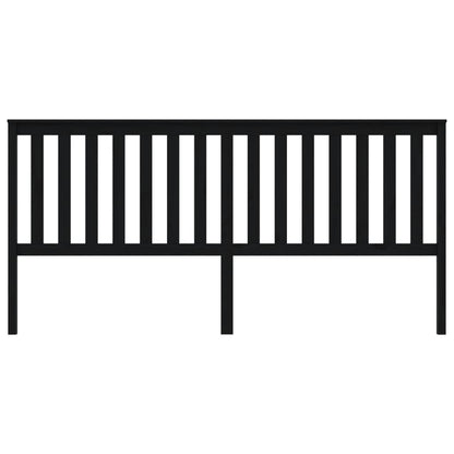 Testiera per Letto Nera 206x6x101 cm in Legno Massello di Pino - homemem39