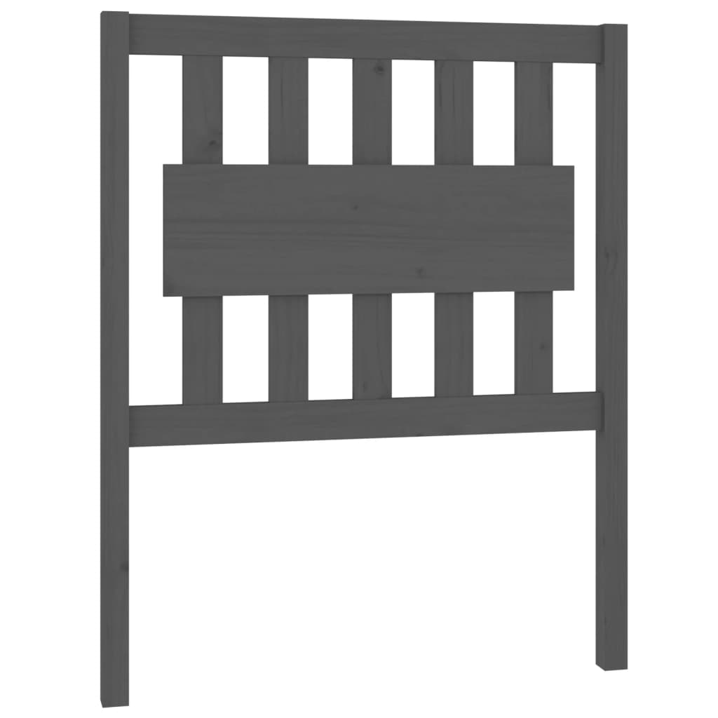 Testiera Letto Grigia 80,5x4x100 cm in Legno Massello di Pino - homemem39