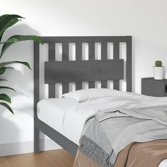 Testiera per Letto Grigia 95,5x4x100 cm Legno Massello di Pino - homemem39