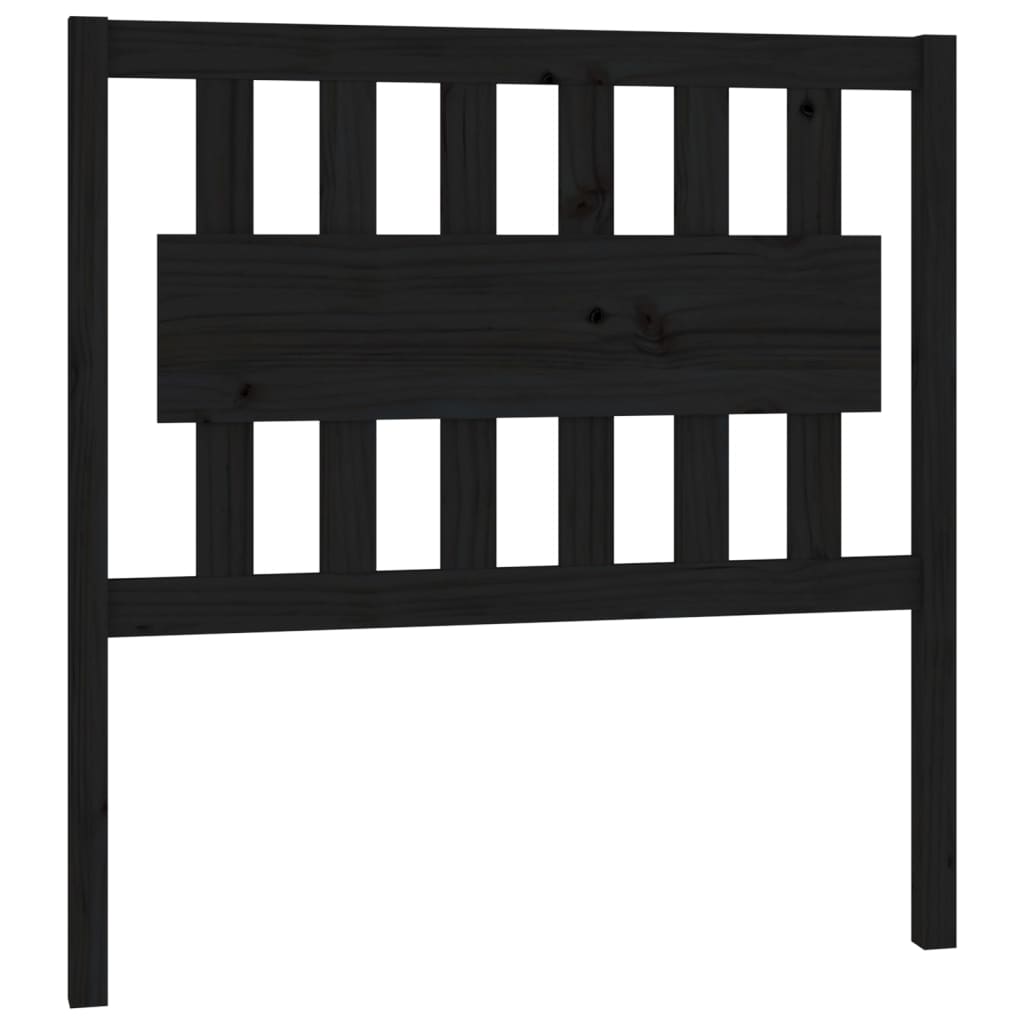 Testiera per Letto Nera 95,5x4x100 cm in Legno Massello di Pino - homemem39