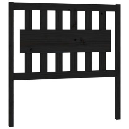 Testiera per Letto Nera 95,5x4x100 cm in Legno Massello di Pino - homemem39