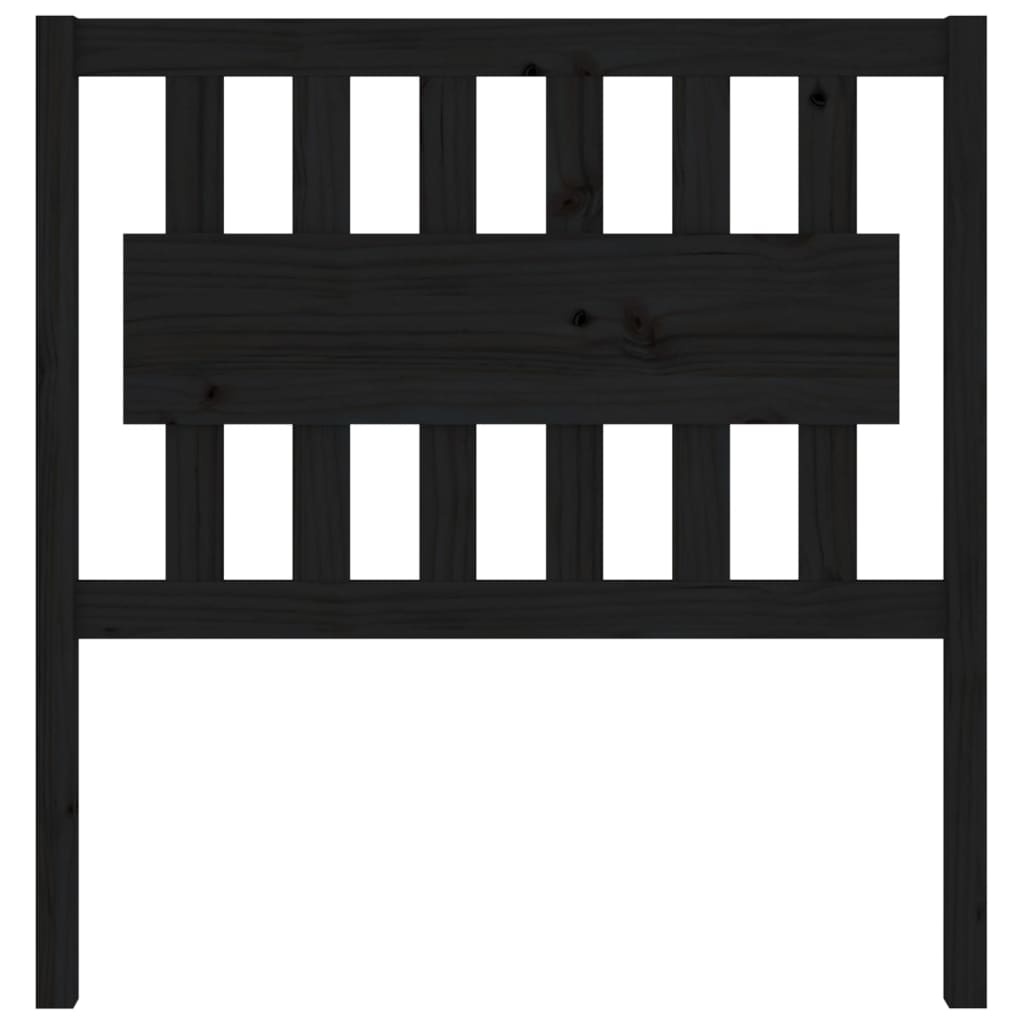 Testiera per Letto Nera 95,5x4x100 cm in Legno Massello di Pino - homemem39