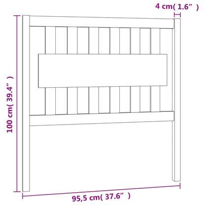 Testiera per Letto Nera 95,5x4x100 cm in Legno Massello di Pino - homemem39