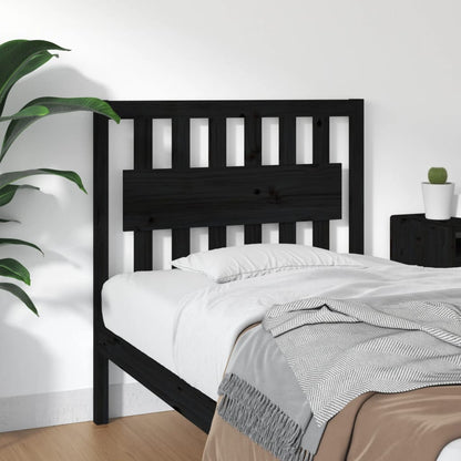 Testiera per Letto Nera 95,5x4x100 cm in Legno Massello di Pino - homemem39