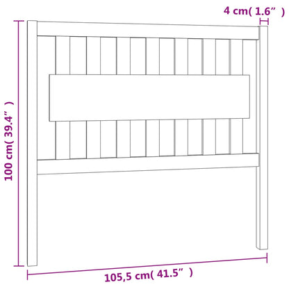 Testiera per Letto 105,5x4x100 cm Legno Massello di Pino