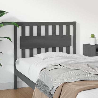 Testiera per Letto Grigia 105,5x4x100 cm Legno Massello di Pino - homemem39