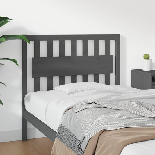Testiera per Letto Grigia 105,5x4x100 cm Legno Massello di Pino - homemem39