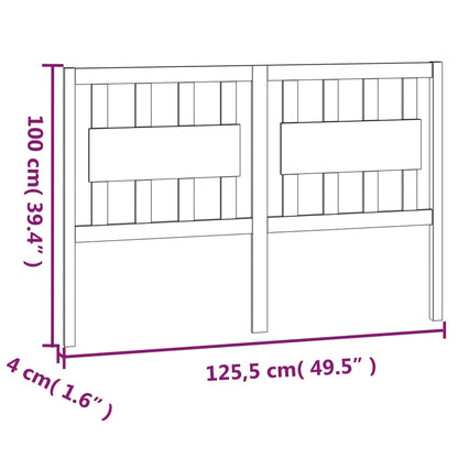 Testiera per Letto 125,5x4x100 cm in Legno Massello di Pino - homemem39