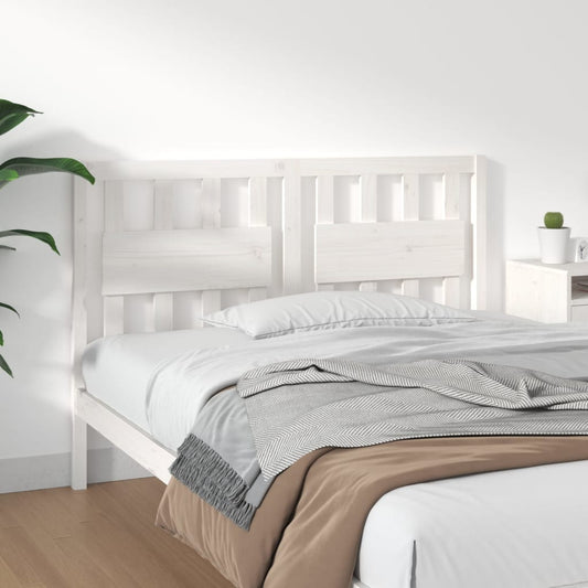 Testiera per Letto Bianca 125,5x4x100 cm Legno Massello di Pino - homemem39