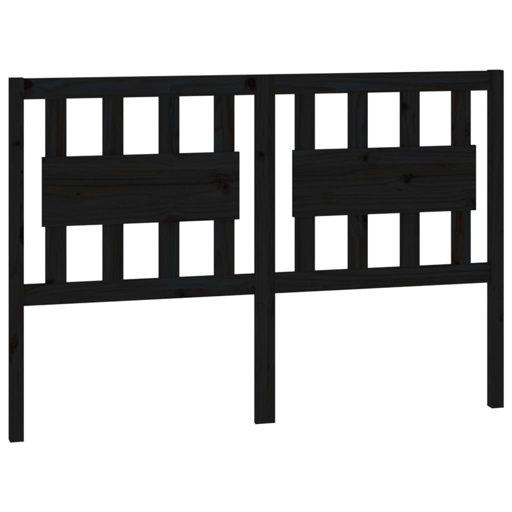 Testiera per Letto Nera 125,5x4x100cm in Legno Massello di Pino - homemem39