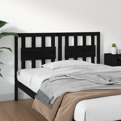 Testiera per Letto Nera 125,5x4x100cm in Legno Massello di Pino - homemem39