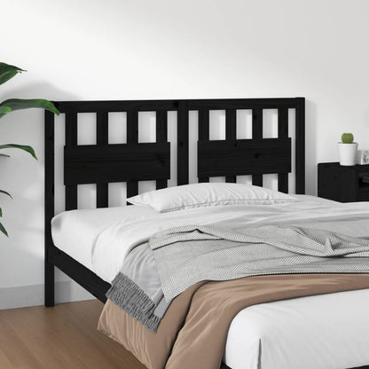 Testiera per Letto Nera 145,5x4x100cm in Legno Massello di Pino - homemem39