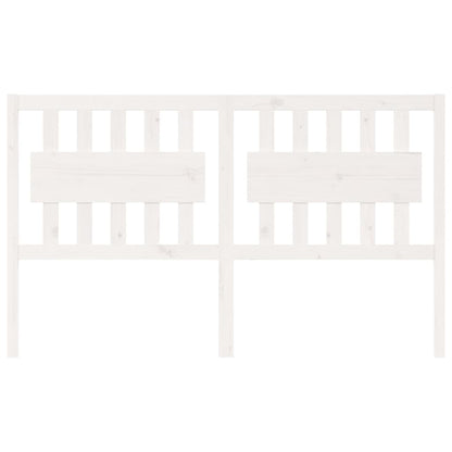 Testiera per Letto Bianca 155,5x4x100 cm Legno Massello di Pino - homemem39