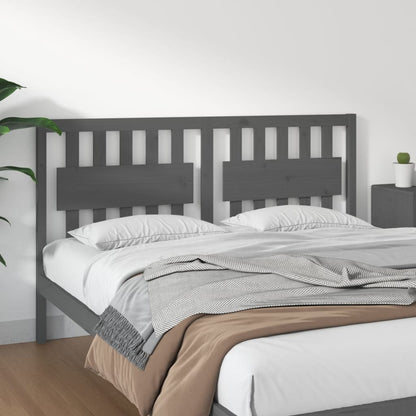 Testiera per Letto Grigia 155,5x4x100 cm Legno Massello di Pino - homemem39