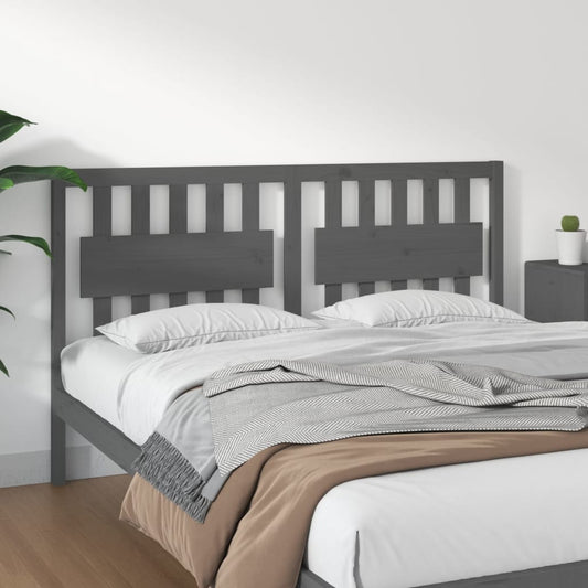 Testiera per Letto Grigia 155,5x4x100 cm Legno Massello di Pino - homemem39