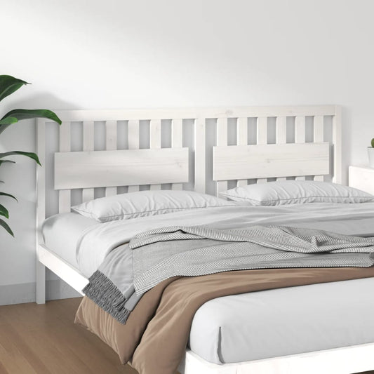 Testiera per Letto Bianca 185,5x4x100 cm Legno Massello di Pino - homemem39