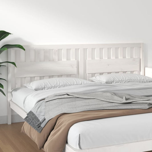 Testiera per Letto Bianca 205,5x4x100 cm Legno Massello di Pino - homemem39