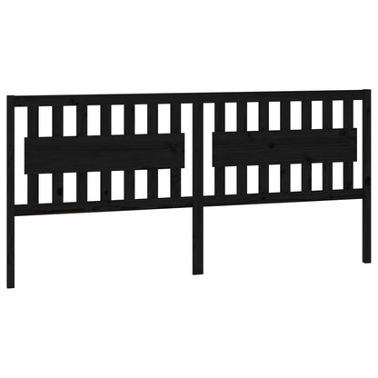 Testiera per Letto Nera 205,5x4x100cm in Legno Massello di Pino - homemem39