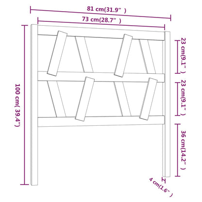 Testiera per Letto ambra 81x4x100 cm in Legno Massello di Pino - homemem39