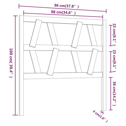 Testiera per Letto 96x4x100 cm in Legno Massello di Pino - homemem39