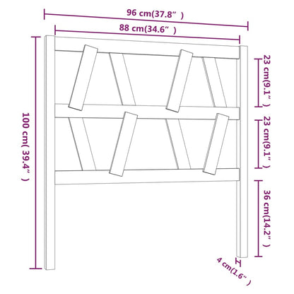 Testiera per Letto ambra 96x4x100 cm in Legno Massello di Pino - homemem39