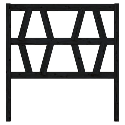 Testiera per Letto Nera 96x4x100 cm in Legno Massello di Pino - homemem39