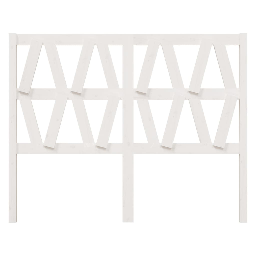 Testiera per Letto Bianca 126x4x100cm in Legno Massello di Pino - homemem39