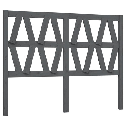 Testiera per Letto Grigia 126x4x100cm in Legno Massello di Pino - homemem39