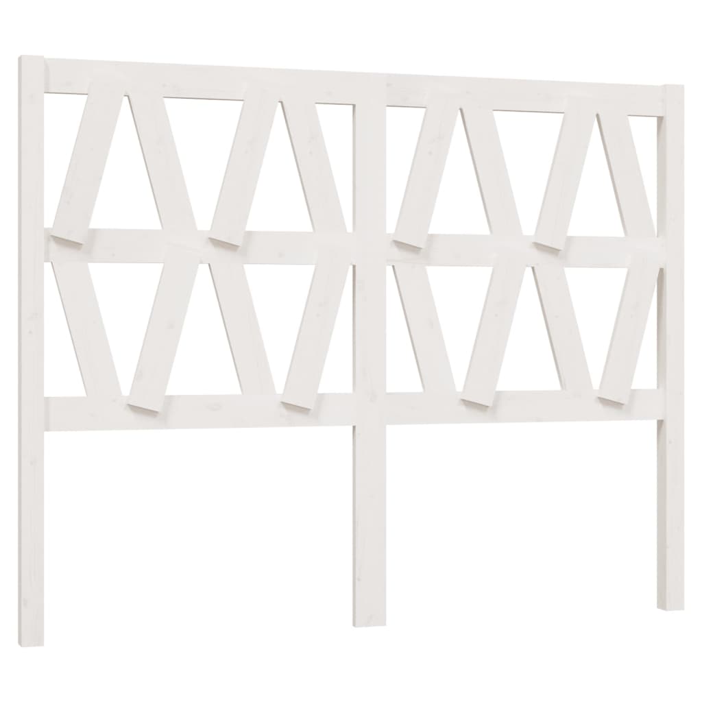 Testiera per Letto Bianca 146x4x100cm in Legno Massello di Pino - homemem39