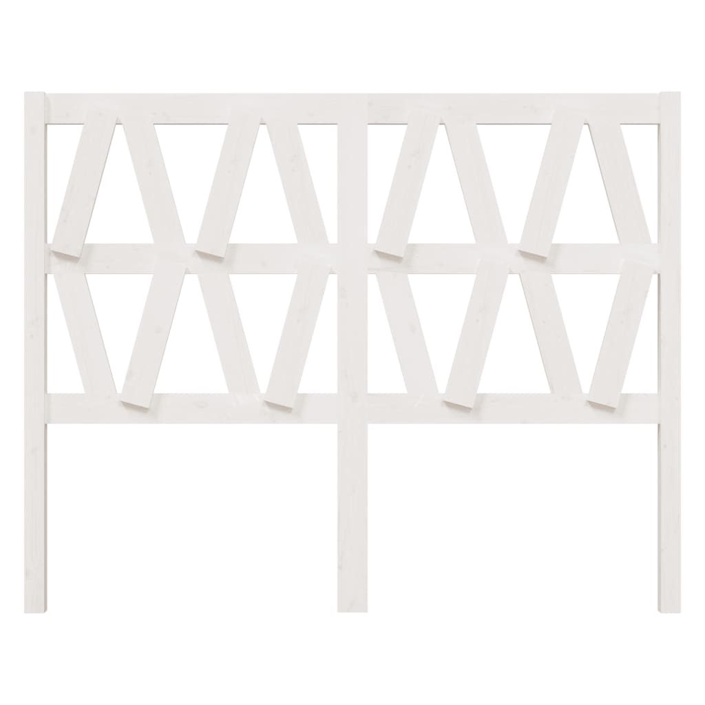 Testiera per Letto Bianca 146x4x100cm in Legno Massello di Pino - homemem39