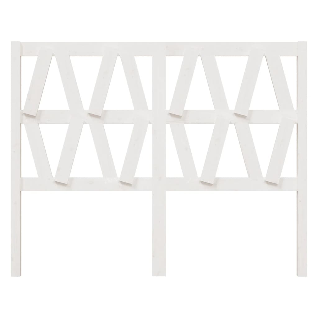 Testiera per Letto Bianca 156x4x100cm in Legno Massello di Pino - homemem39