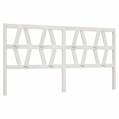 Testiera per Letto Bianca 206x4x100 cm Legno Massello di Pino - homemem39
