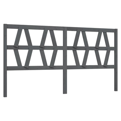 Testiera per Letto Grigia 206x4x100cm in Legno Massello di Pino - homemem39