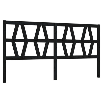 Testiera per Letto Nera 206x4x100 cm in Legno Massello di Pino - homemem39