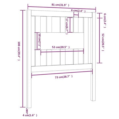 Testiera per Letto ambra 81x4x100 cm in Legno Massello di Pino - homemem39