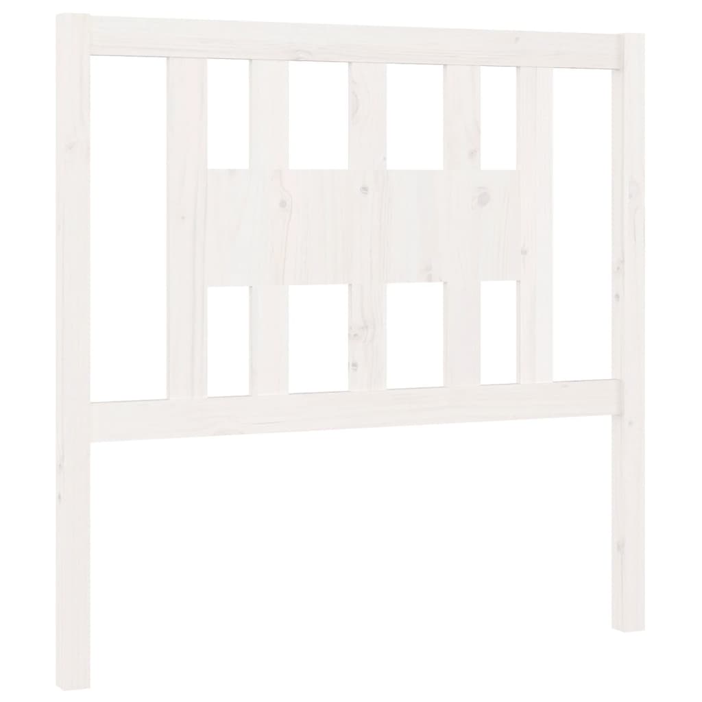 Testiera per Letto Bianca 96x4x100 cm in Legno Massello di Pino - homemem39