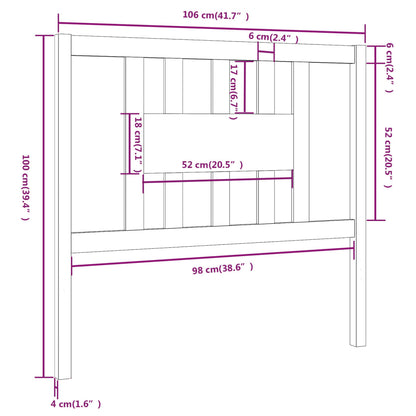 Testiera per Letto ambra 106x4x100 cm in Legno Massello di Pino - homemem39