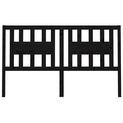 Testiera per Letto Nera 146x4x100 cm in Legno Massello di Pino