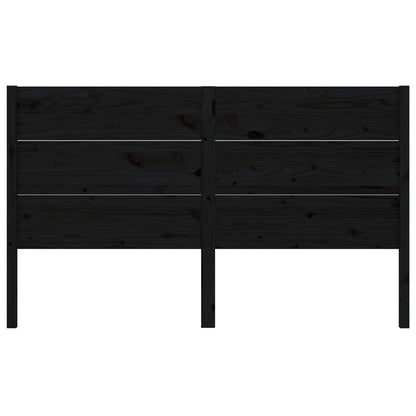 Testiera per Letto Nera 126x4x100 cm in Legno Massello di Pino - homemem39