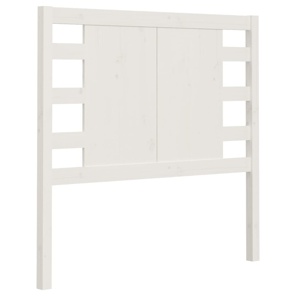 Testiera per Letto Bianca 81x4x100 cm in Legno Massello di Pino - homemem39