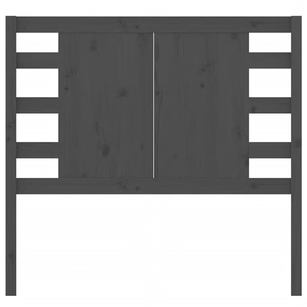 Testiera per Letto Grigia 96x4x100 cm in Legno Massello di Pino - homemem39