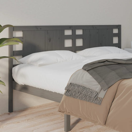 Testiera per Letto Grigia 206x4x100cm in Legno Massello di Pino - homemem39