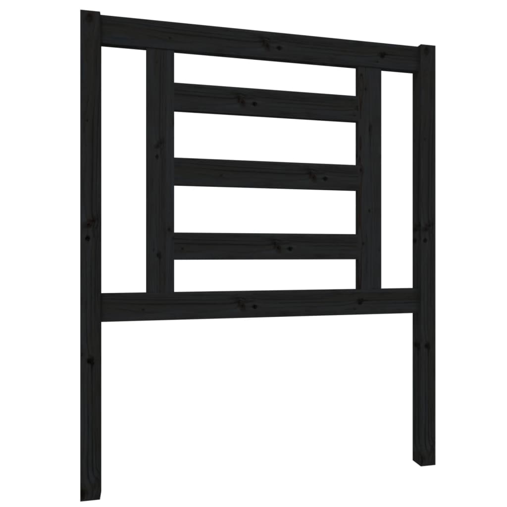 Testiera per Letto Nera 81x4x100 cm in Legno Massello di Pino - homemem39